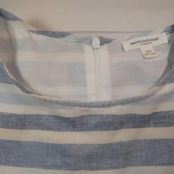 BeachLunchLounge Collection L A-line striped dress pastel white/light blue - Picture 4 of 13